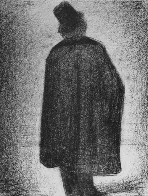 1882 Сёра Ж.П."Мужчина в накидке и цилиндре."