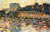 Курбевуа, пейзаж с башней (Жорж Сёра, 1883-1884 г.)