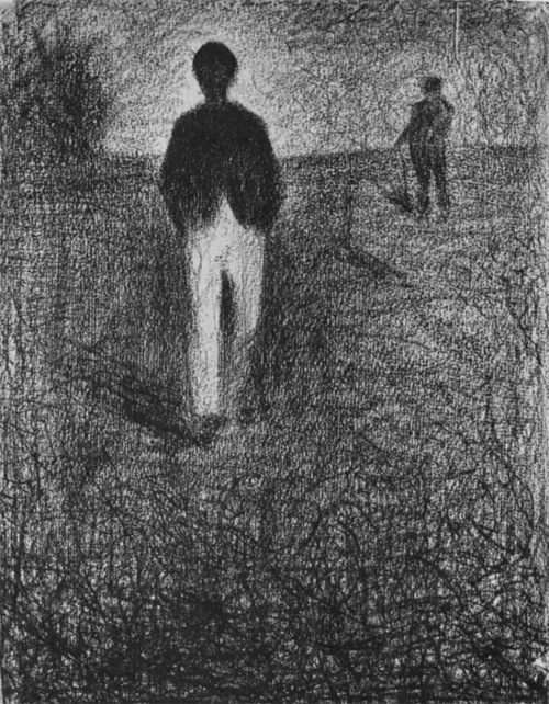 1882 Сёра Ж.П."Два мужчины на поле."
