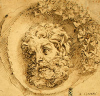 Голова фавна (А. Карраччи, Болонская школа, около 1595 г.)